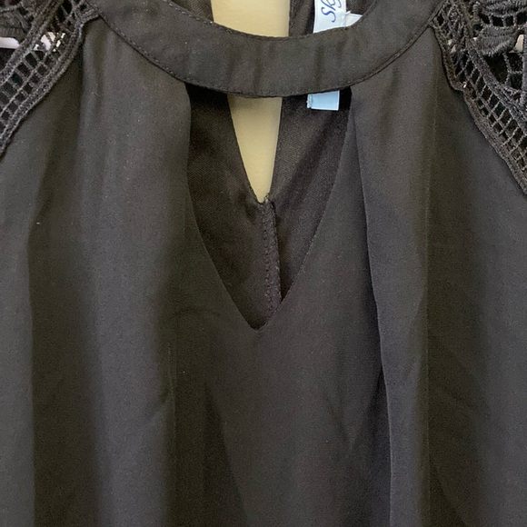 She & Sky Elegant Black Lace Sleeve Dress - Picture 4 of 9